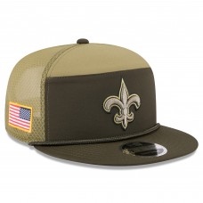 Бейсболка New Orleans Saints New Era Dark Green 2025 Salute to Service Split Panel 9FIFTY Snapback