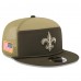 Бейсболка New Orleans Saints New Era Dark Green 2025 Salute to Service Split Panel 9FIFTY Snapback