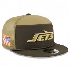 Бейсболка New York Jets New Era Dark Green 2025 Salute to Service Split Panel 9FIFTY Snapback