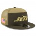Бейсболка New York Jets New Era Dark Green 2025 Salute to Service Split Panel 9FIFTY Snapback