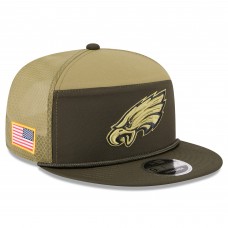 Бейсболка Philadelphia Eagles New Era Dark Green 2025 Salute to Service Split Panel 9FIFTY Snapback