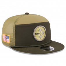 Бейсболка Pittsburgh Steelers New Era Dark Green 2025 Salute to Service Split Panel 9FIFTY Snapback