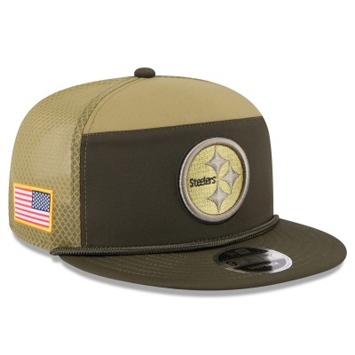 Бейсболка Pittsburgh Steelers New Era Dark Green 2025 Salute to Service Split Panel 9FIFTY Snapback