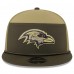 Бейсболка Baltimore Ravens New Era Dark Green 2025 Salute to Service Split Panel 9FIFTY Snapback