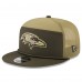 Бейсболка Baltimore Ravens New Era Dark Green 2025 Salute to Service Split Panel 9FIFTY Snapback