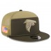 Бейсболка Atlanta Falcons New Era Dark Green 2025 Salute to Service Split Panel 9FIFTY Snapback