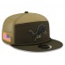 Бейсболка Detroit Lions New Era Dark Green 2025 Salute to Service Split Panel 9FIFTY Snapback