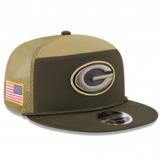 Бейсболка Green Bay Packers New Era Dark Green 2025 Salute to Service Split Panel 9FIFTY Snapback
