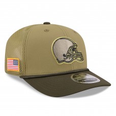 Бейсболка Cleveland Browns New Era Green 2025 Salute to Service 9SEVENTY