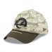 Бейсболка Los Angeles Rams New Era Camo 2025 Salute to Service 39THIRTY
