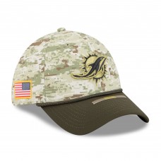 Бейсболка Miami Dolphins New Era Camo 2025 Salute to Service 39THIRTY