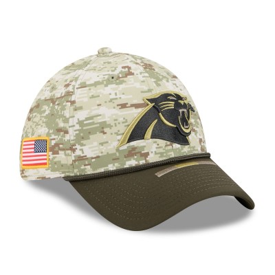 Бейсболка Carolina Panthers New Era Camo 2025 Salute to Service 39THIRTY