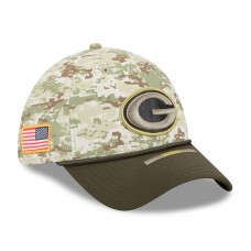 Бейсболка Green Bay Packers New Era Camo 2025 Salute to Service 39THIRTY