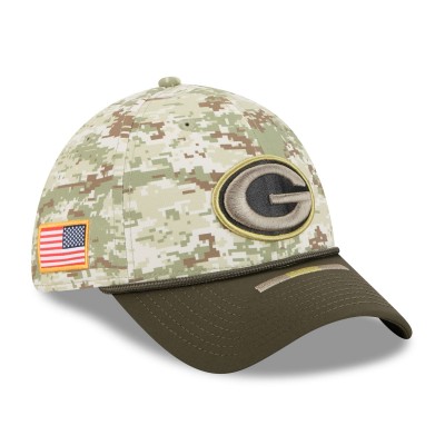 Бейсболка Green Bay Packers New Era Camo 2025 Salute to Service 39THIRTY