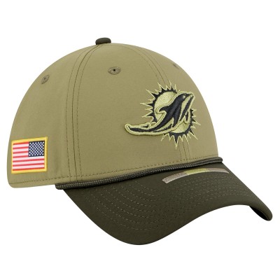 Бейсболка Miami Dolphins New Era Green 2025 Salute to Service 39THIRTY