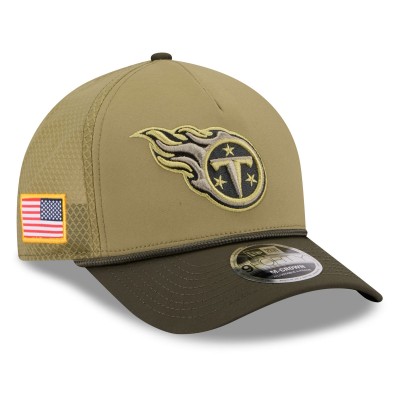 Бейсболка Tennessee Titans New Era Green 2025 Salute to Service 9FORTY A-Frame M-Crown
