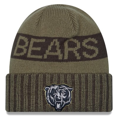 Chicago Bears New Era Dark Green 2025 Salute to Service Cuffed Knit Hat