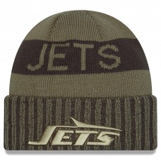 New York Jets New Era Dark Green 2025 Salute to Service Cuffed Knit Hat