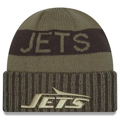 New York Jets New Era Dark Green 2025 Salute to Service Cuffed Knit Hat