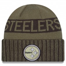 Pittsburgh Steelers New Era Dark Green 2025 Salute to Service Cuffed Knit Hat