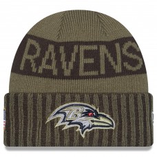 Baltimore Ravens New Era Dark Green 2025 Salute to Service Cuffed Knit Hat
