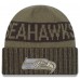 Seattle Seahawks New Era Dark Green 2025 Salute to Service Cuffed Knit Hat