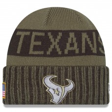Houston Texans New Era Dark Green 2025 Salute to Service Cuffed Knit Hat