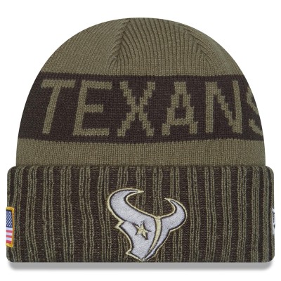 Houston Texans New Era Dark Green 2025 Salute to Service Cuffed Knit Hat