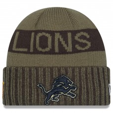 Detroit Lions New Era Dark Green 2025 Salute to Service Cuffed Knit Hat