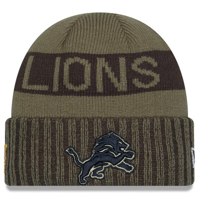 Detroit Lions New Era Dark Green 2025 Salute to Service Cuffed Knit Hat