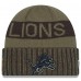 Detroit Lions New Era Dark Green 2025 Salute to Service Cuffed Knit Hat