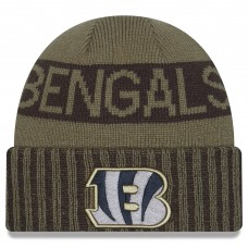 Cincinnati Bengals New Era Dark Green 2025 Salute to Service Cuffed Knit Hat