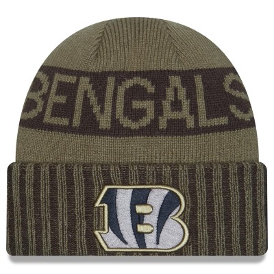 Cincinnati Bengals New Era Dark Green 2025 Salute to Service Cuffed Knit Hat