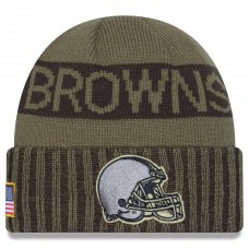Cleveland Browns New Era Dark Green 2025 Salute to Service Cuffed Knit Hat