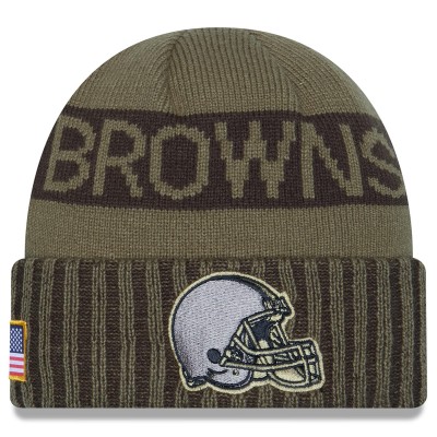 Cleveland Browns New Era Dark Green 2025 Salute to Service Cuffed Knit Hat
