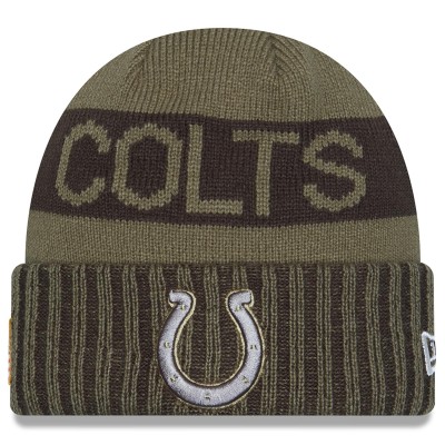 Indianapolis Colts New Era Dark Green 2025 Salute to Service Cuffed Knit Hat