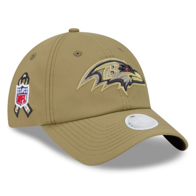 Бейсболка женская Baltimore Ravens New Era Green 2025 Salute to Service Pony Tail