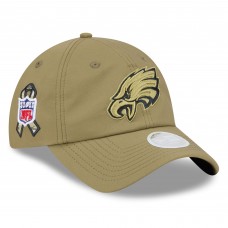Бейсболка женская Philadelphia Eagles New Era Green 2025 Salute to Service Pony Tail