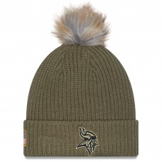Шапка с помпоном женская Minnesota Vikings New Era Dark Green 2025 Salute to Service Шапка с помпоном женская Minnesota Vikings New Era Dark Green 2025 Salute to Service