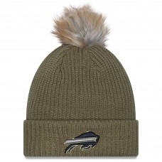 Шапка с помпоном женская Buffalo Bills New Era Dark Green 2025 Salute to Service