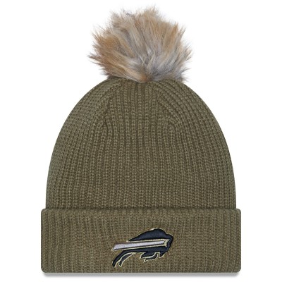 Шапка с помпоном женская Buffalo Bills New Era Dark Green 2025 Salute to Service