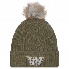 Шапка с помпоном женская Washington Commanders New Era Dark Green 2025 Salute to Service