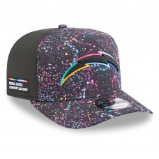 Бейсболка Los Angeles Chargers New Era Black 2025 NFL Crucial Catch A-Frame 9FIFTY Snapback