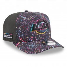 Бейсболка Los Angeles Rams New Era Black 2025 NFL Crucial Catch A-Frame 9FIFTY Snapback