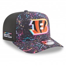 Бейсболка Cincinnati Bengals New Era Black 2025 NFL Crucial Catch A-Frame 9FIFTY Snapback