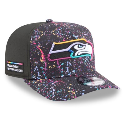 Бейсболка Seattle Seahawks New Era Black 2025 NFL Crucial Catch A-Frame 9FIFTY Snapback
