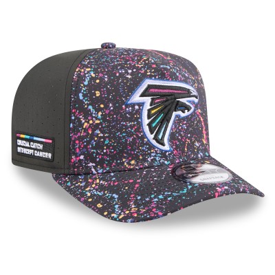 Бейсболка Atlanta Falcons New Era Black 2025 NFL Crucial Catch A-Frame 9FIFTY Snapback