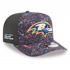 Бейсболка Baltimore Ravens New Era Black 2025 NFL Crucial Catch A-Frame 9FIFTY Snapback