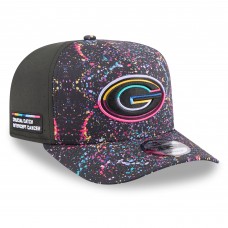 Бейсболка Green Bay Packers New Era Black 2025 NFL Crucial Catch A-Frame 9FIFTY Snapback