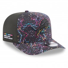 Бейсболка Detroit Lions New Era Black 2025 NFL Crucial Catch A-Frame 9FIFTY Snapback